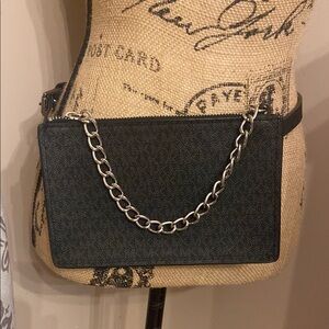 Michael Kors Black  belt bag /Clutch with Chain Strap